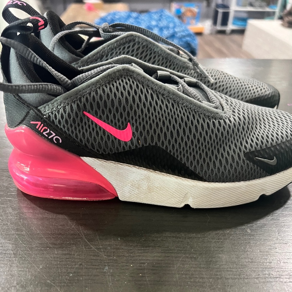 Kids Black and Pink Nike Air270